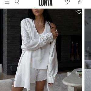 Lunya Ivory Washable Silk Robe